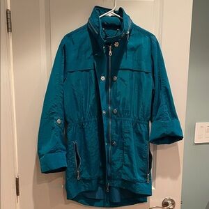Turquoise Nylon Utility Jacket
